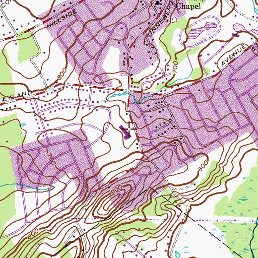 Topographic Map of Kennedy Elementary School, NJ