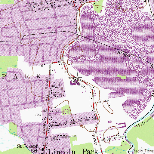 Topographic Map of Lincoln Park Middle School, NJ