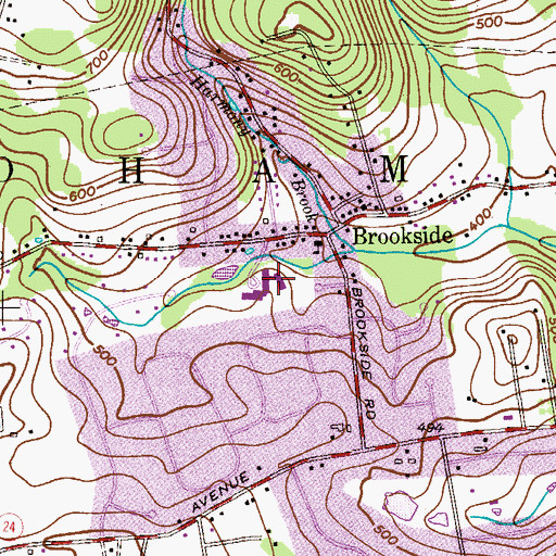 Topographic Map of Mendham Township Elementary School, NJ