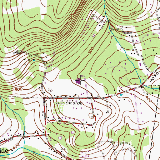 Topographic Map of Mendham Township Middle School, NJ
