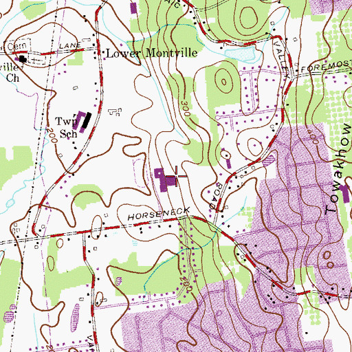 Topographic Map of Montville High School, NJ