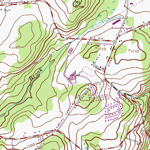 Topographic Map of Mount Olive High School, NJ