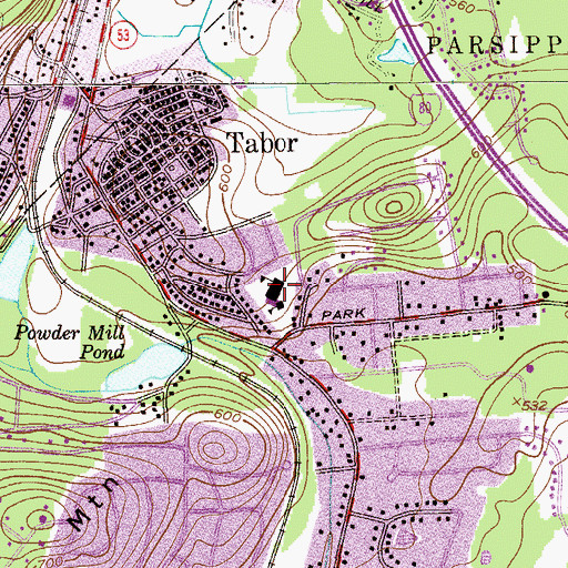 Topographic Map of Mount Tabor Elementary School, NJ