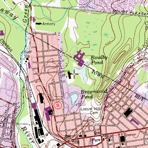 Topographic Map of North Dover Elementary School, NJ