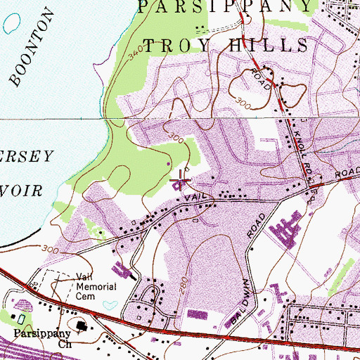Topographic Map of Northvail Elementary School, NJ