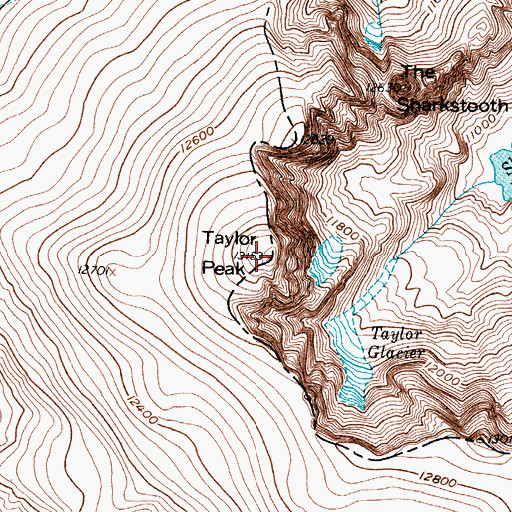 Topographic Map of Taylor Peak, CO