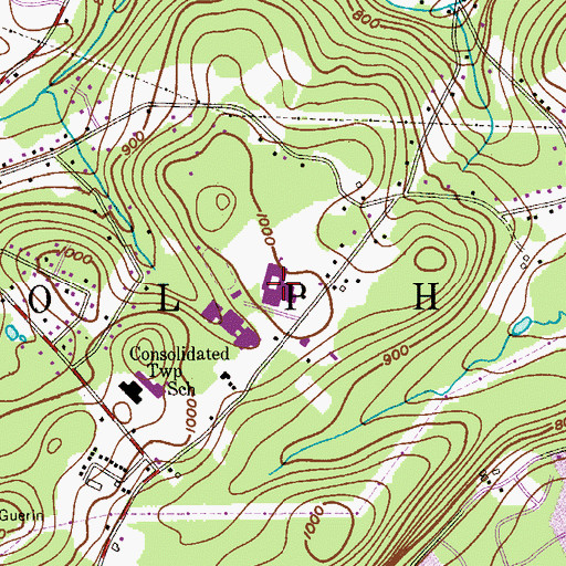 Topographic Map of Randolph Middle School, NJ