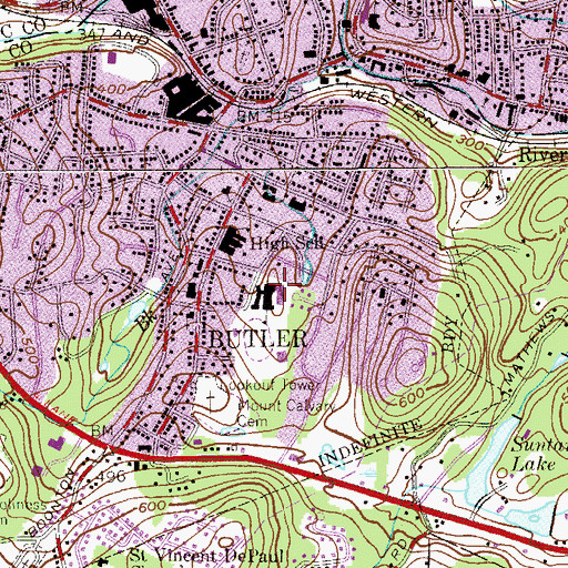 Topographic Map of Richard Butler Elementary School, NJ