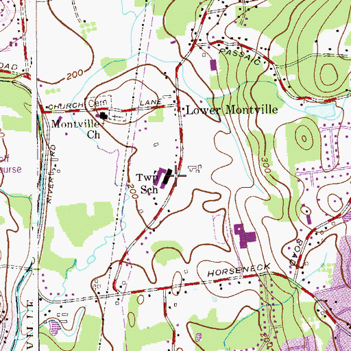 Topographic Map of Robert R Lazer Middle School, NJ