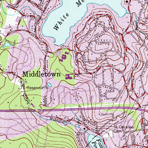 Topographic Map of Stony Brook Elementary School, NJ