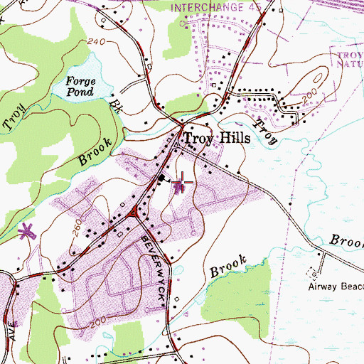 Topographic Map of Troy Hills Elementary School, NJ