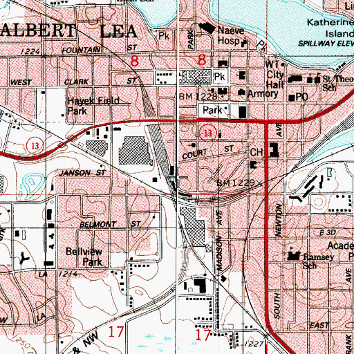 Topographic Map of Vineyard Christian Fellowship, MN