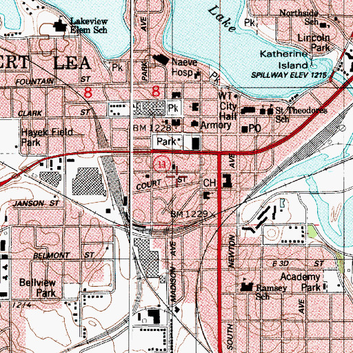 Topographic Map of Salvation Army Church, MN