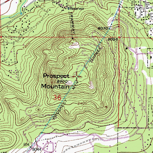 Topographic Map of Prospect Mountain, CO