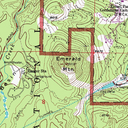 Topographic Map of Emerald Mountain, CO