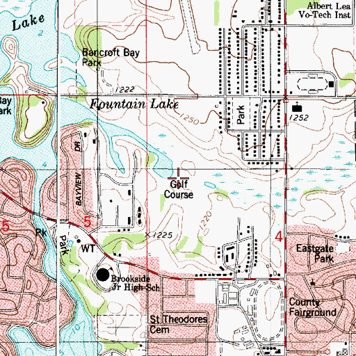 Topographic Map of Green Lea Golf Course, MN