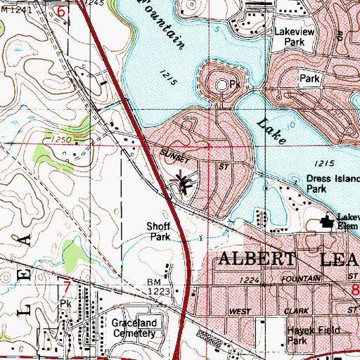 Topographic Map of Saint Johns Lutheran Home, MN