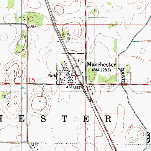 Topographic Map of Manchester (historical), MN