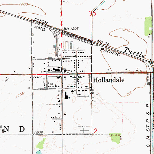 Topographic Map of Saint Paul's Lutheran Church, MN