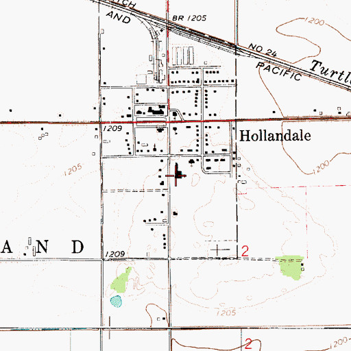 Topographic Map of Hollandale Christian School, MN
