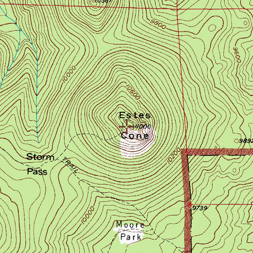 Topographic Map of Estes Cone, CO