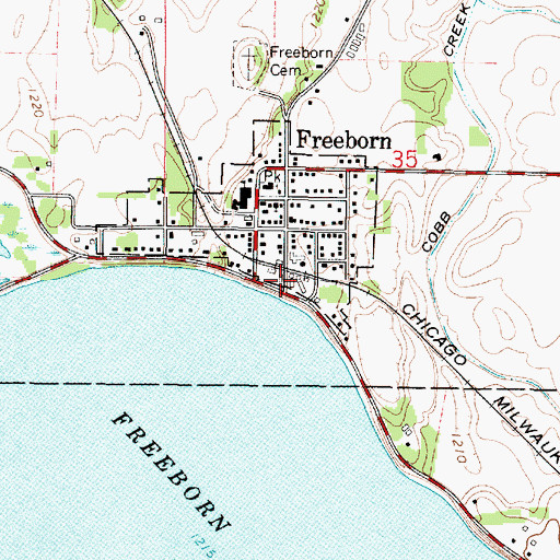 Topographic Map of Freeborn (historical), MN