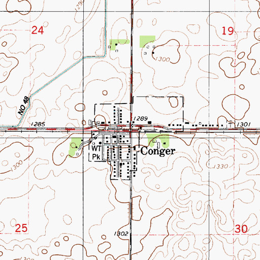 Topographic Map of Conger (historical), MN