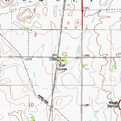 Topographic Map of Clarks Grove Golf Course, MN