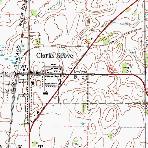 Topographic Map of Interchange 18, MN