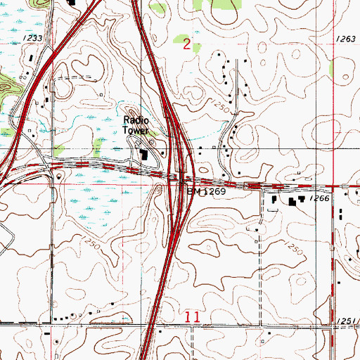 Topographic Map of Interchange 11, MN