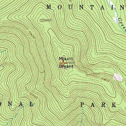 Topographic Map of Mount Bryant, CO