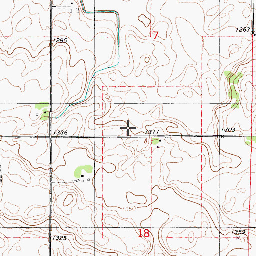Topographic Map of United Brethren Cemetery (historical), MN