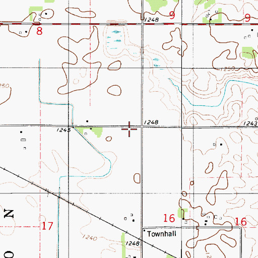 Topographic Map of Mockingbird Hill Cemetery, MN