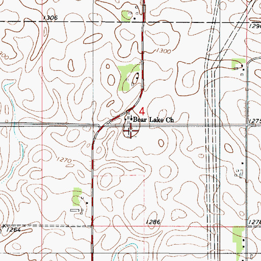 Topographic Map of Bear Lake Concordia Lutheran Cemetery, MN