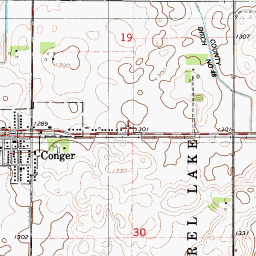Topographic Map of Conger Community Cemetery, MN