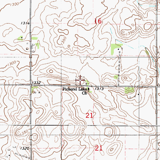 Topographic Map of Concordia Lutheran Church Cemetery of Pickerel Lake, MN