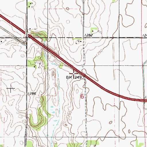 Topographic Map of Hayward East Bound Rest Area, MN