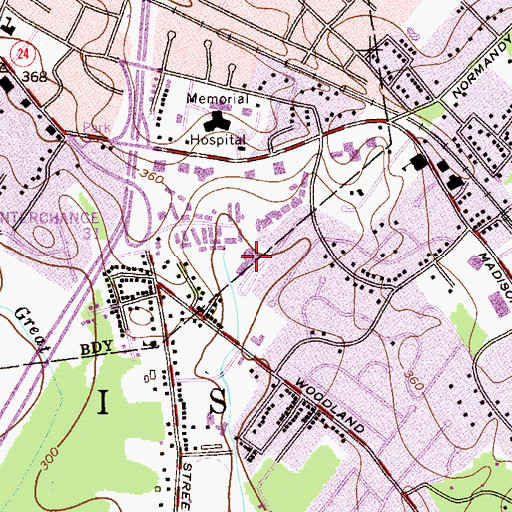 Topographic Map of Woodland Avenue Elementary School, NJ