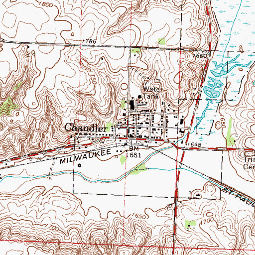 Topographic Map of Chandler Clinic, MN