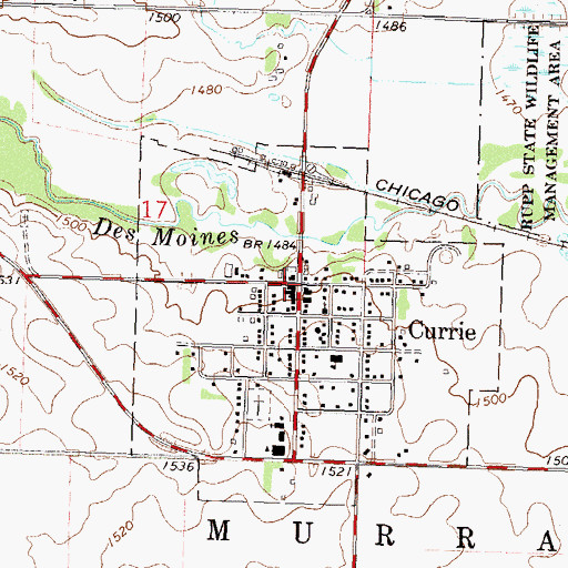 Topographic Map of Currie Clinic, MN