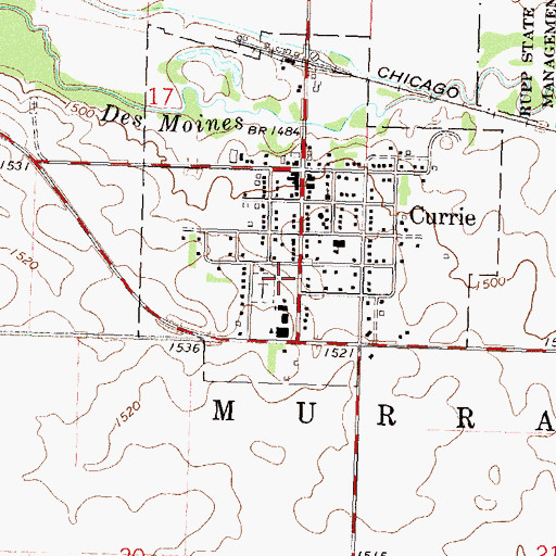 Topographic Map of End-O-Line Railroad Park, MN