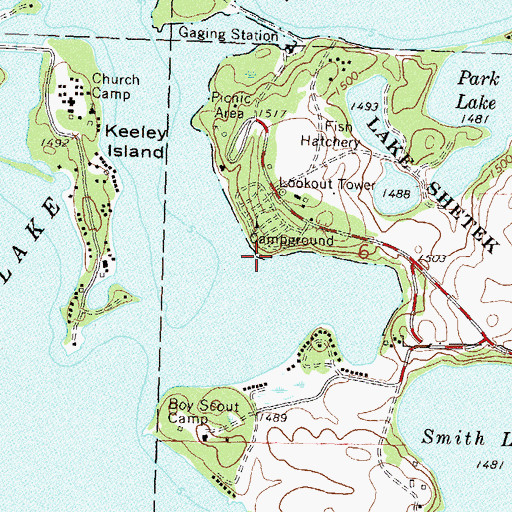 Topographic Map of Wolf Point, MN