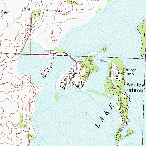 Topographic Map of Valhalla Island, MN