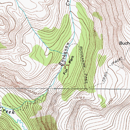 Topographic Map of Fox Park, CO