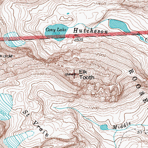 Topographic Map of Elk Tooth, CO