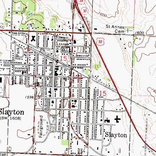 Topographic Map of First Presbyterian Church, MN
