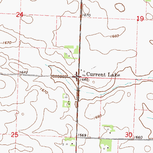 Topographic Map of Current Lake Post Office (historical), MN