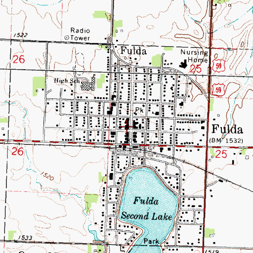 Topographic Map of Fulda Clinic, MN