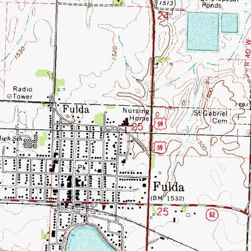 Topographic Map of Maple Lawn Nursing Home, MN