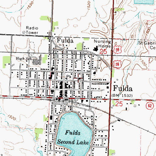 Topographic Map of Saint Paul's Lutheran School, MN